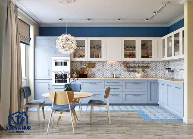 Custom kitchen set Grand Wisata Bekasi gaya scandinavian warna pastel