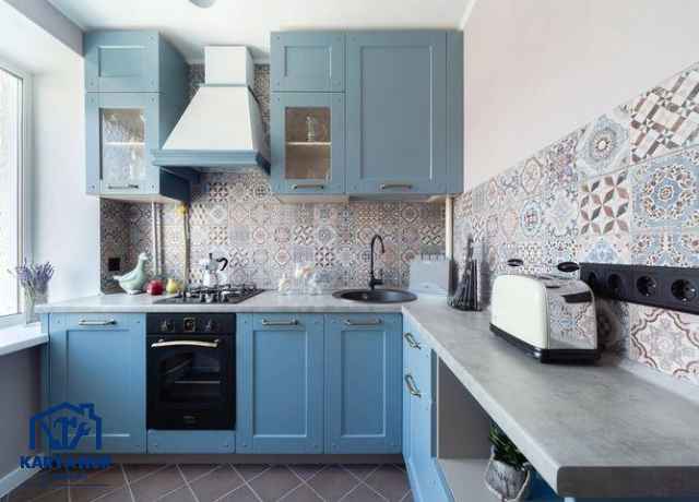 Custom kitchen set Grand Wisata Bekasi gaya scandinavian warna pastel