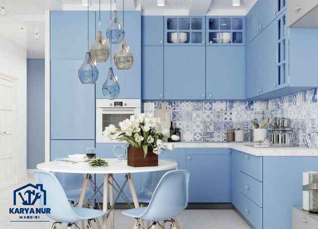 Custom kitchen set Pondokgede Bekasi backsplash keramik motif mozaik
