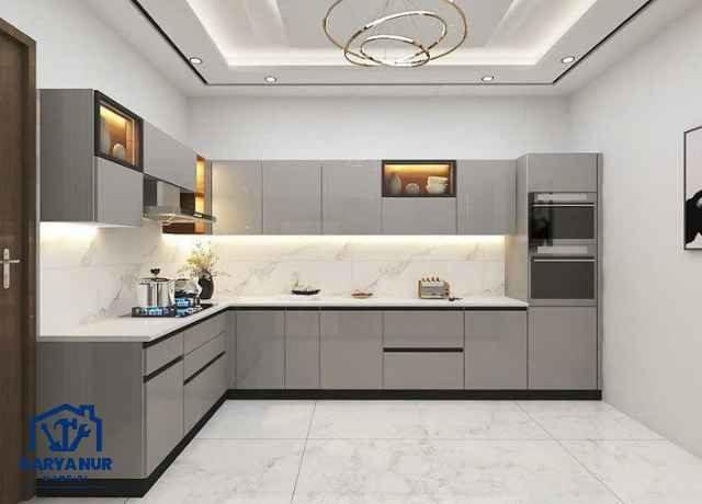 Custom kitchen set Harapan Indah Bekasi finishing HPL Taco anti gores