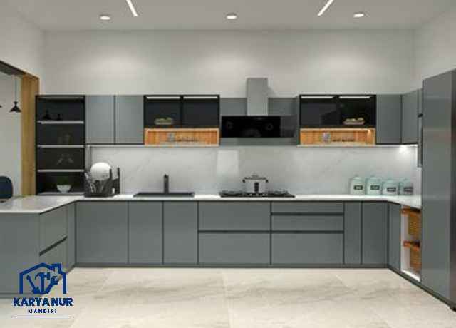 Custom kitchen set Harapan Indah Bekasi finishing HPL Taco anti gores