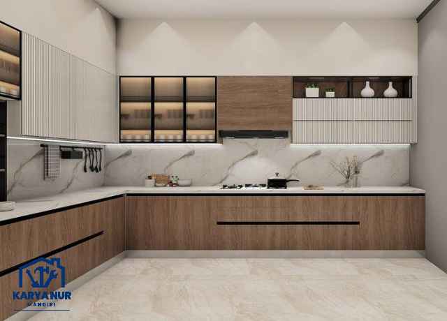 Custom kitchen set Bintara Bekasi Barat material PVC board tahan air