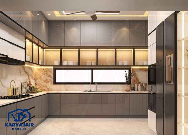 Kitchen PVC Kombinasi Kaca: Tampilan Luas untuk Dapur Mungil area Cibubur