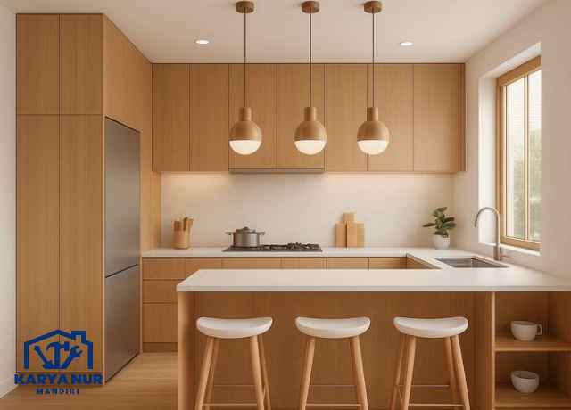 Kitchen PVC Motif Kayu: Trik Bikin Dapur Klasik Tapi Tahan Air area Cipayung