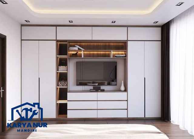 Custom lemari TV Tangerang untuk kamar tidur utama