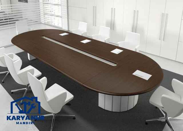 Custom Meja Rapat Oval Kantor Sempit Hemat Ruang di Bekasi