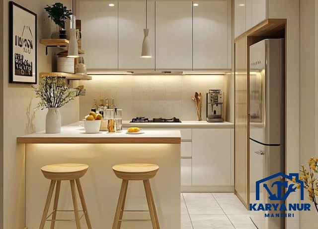 Meja Bar Dapur Apartemen Studio Minimalis Custom Size