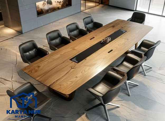 Custom Meja Meeting Jakarta Barat HPL 10 Orang Mewah