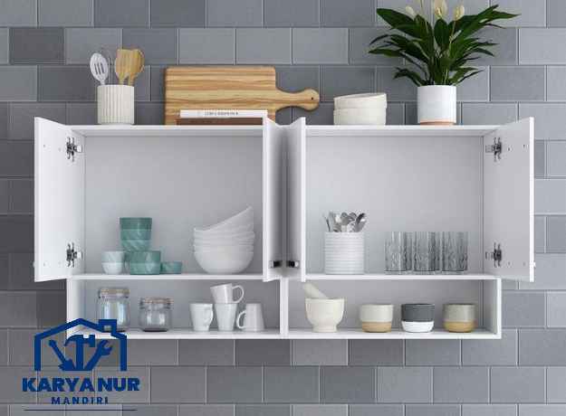 Lemari gantung dapur hpl putih glossy termurah Bekasi