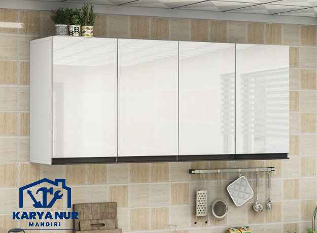 Lemari gantung dapur hpl putih glossy termurah Bekasi