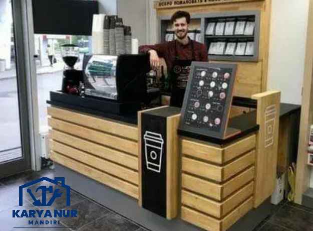 Custom Meja Kasir Cafe Minimalis Jakarta Unik Hemat Ruang