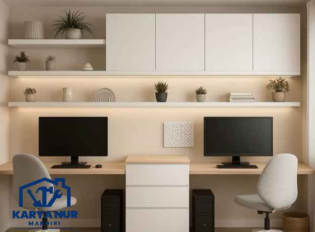 Bikin Custom Meja Komputer Minimalis Jakarta Setup 2 Monitor