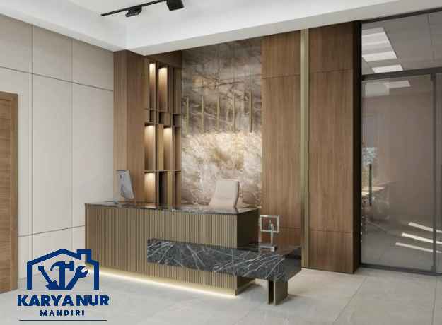 Ahli custom meja resepsionis kantor Jakarta Pusat pengerjaan kilat