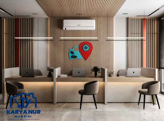 Custom meja teller bank anti gores material premium bogor