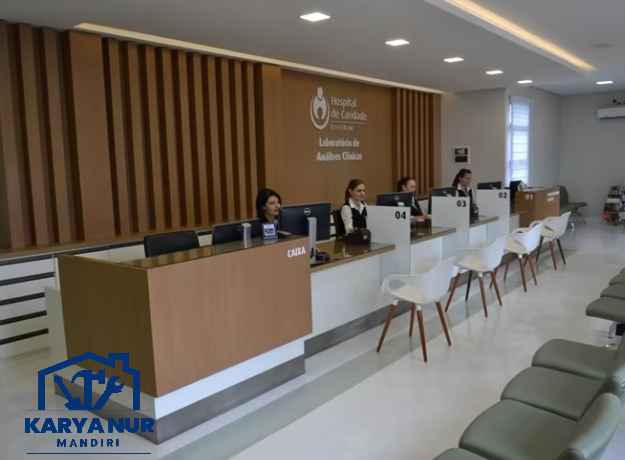 Custom meja teller bank anti gores material premium bogor