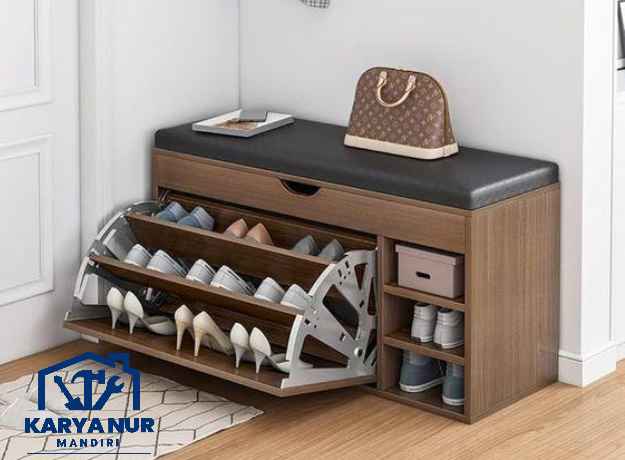 Jasa Rak Sepatu HPL Model Laci Tarik Langsung Produksi Bogor