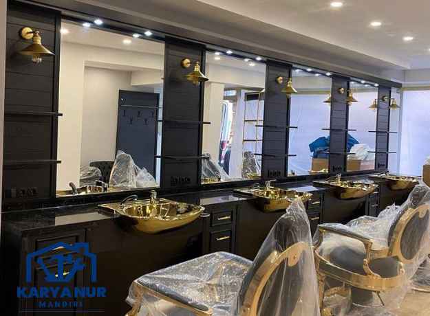 Harga custom meja barbershop minimalis + wastafel area Bekasi