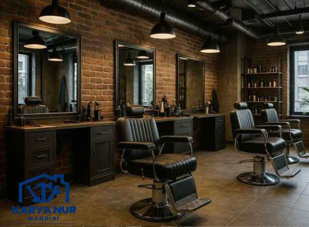 Meja barbershop minimalis HPL custom kilat di Jakarta