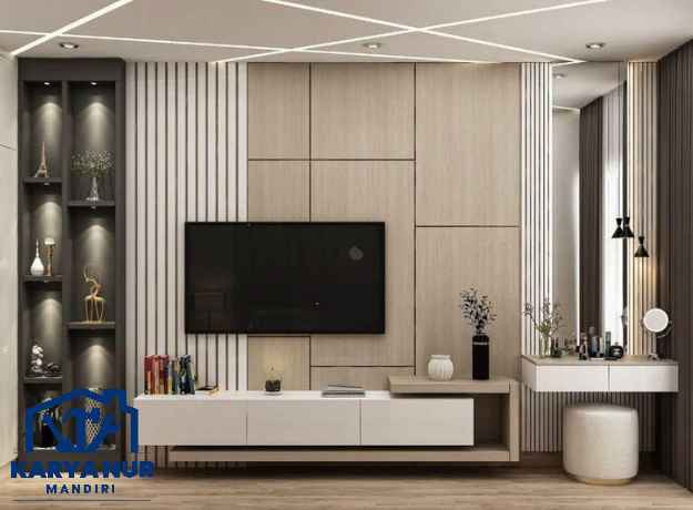 Backdrop TV minimalis Tangerang bebas desain sesuai kemauan