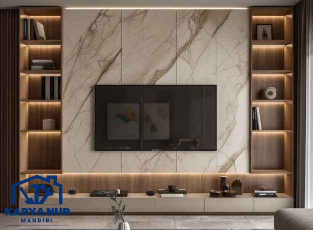 Custom backdrop tv Bekasi modern harga terjangkau