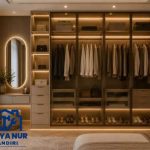 Lemari pakaian custom Bekasi full kaca elegan